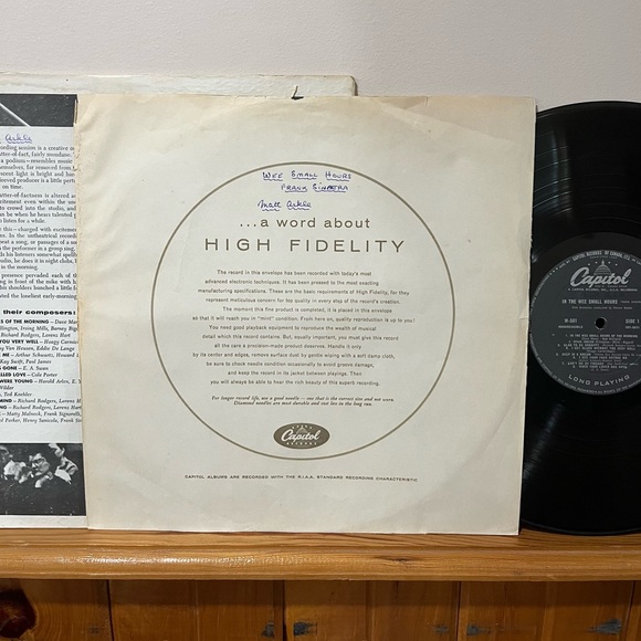 Frank Sinatra: In the Wee Small Hours. LP Vinyl Record. Capitol Records. W-581. - Picture 7 of 10